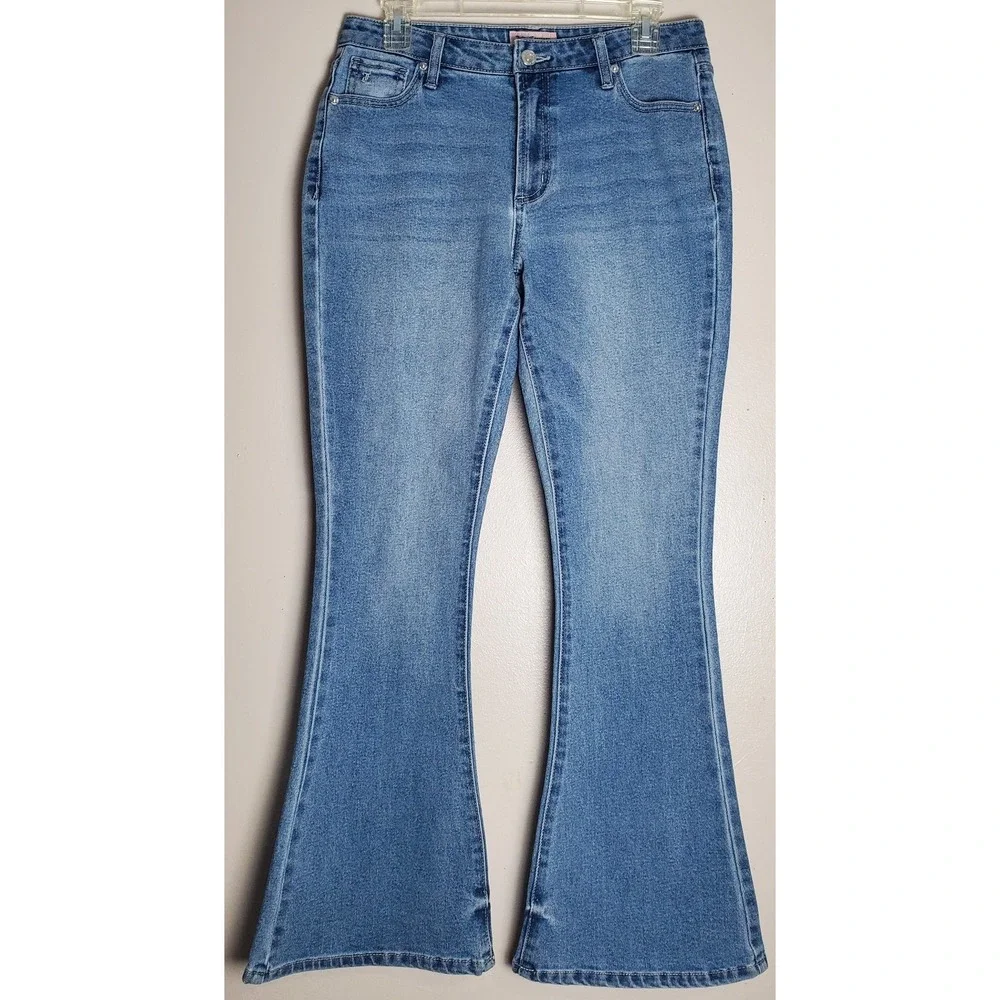 Y2K Juicy Couture Lunita Jeans Size 9 29 Rhinestone Juicy Butt Flare Leg Bottoms